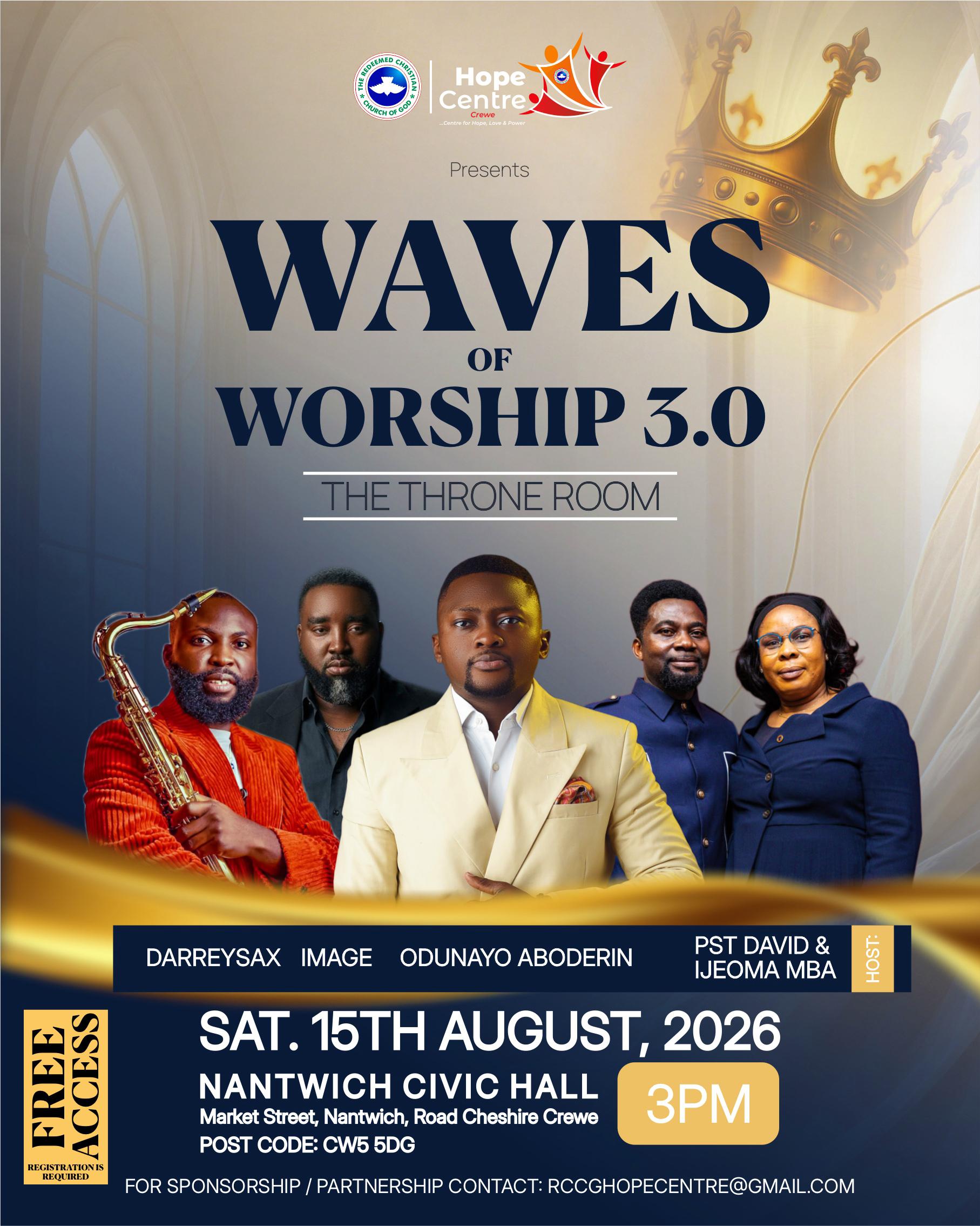 Waves of Worship 3.0 — The Throne Room event flyer